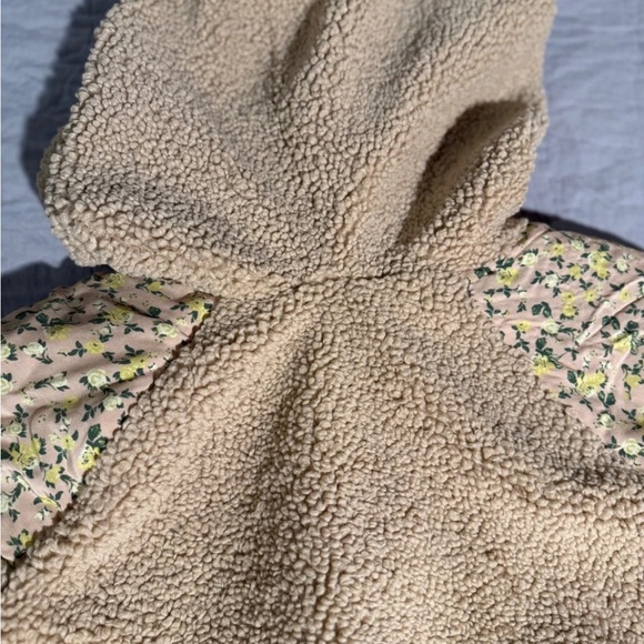 For Love And Lemons Sherpa Hoodie with Neon Lining Size Small - Picture 3 of 5